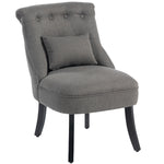 Fabric Single Sofa Upholstered With Pillow Wood Leg Charcoal Grey
