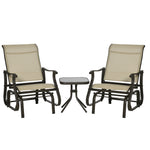 3pcs Outdoor Gliding Chairs With Table