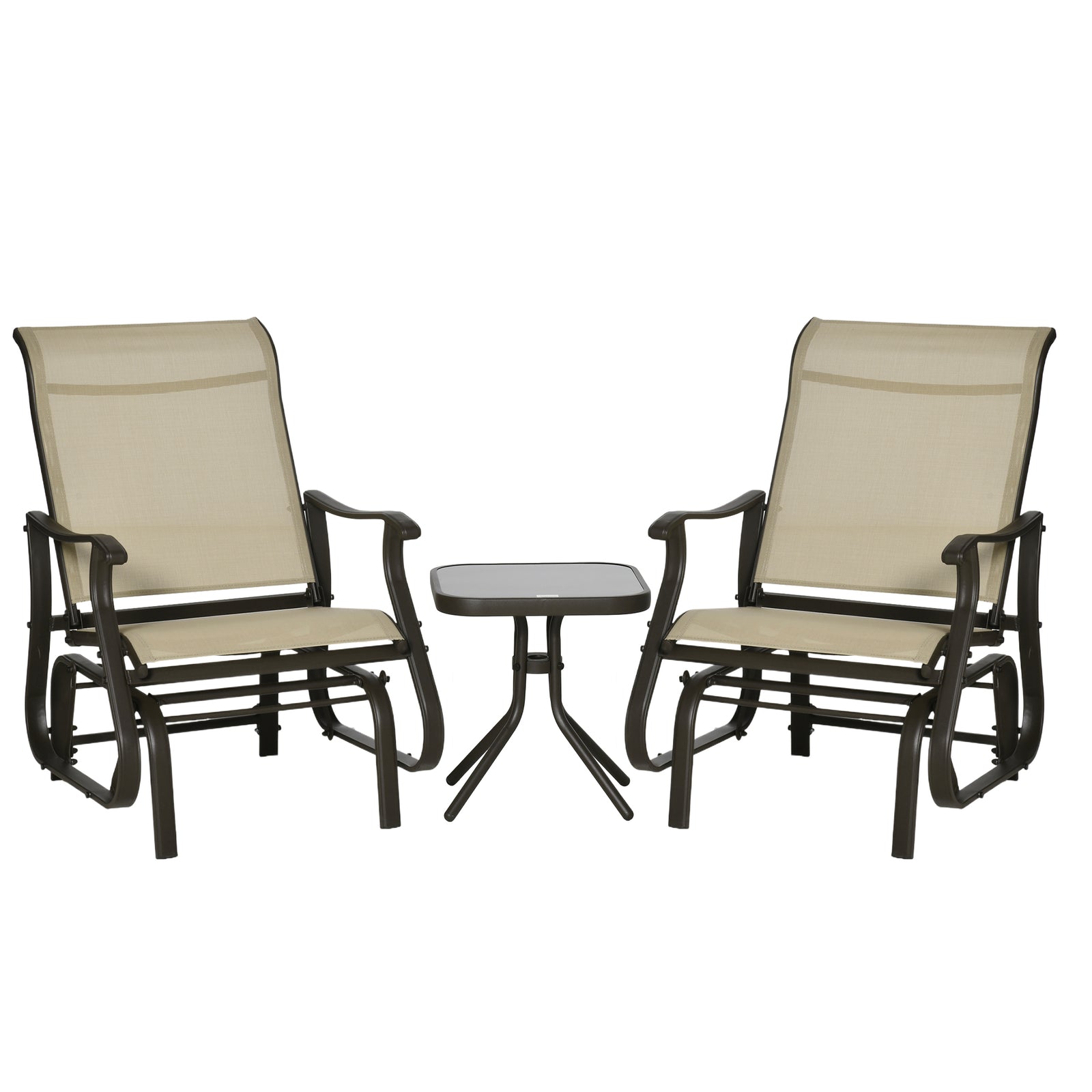 3pcs Outdoor Gliding Chairs With Table