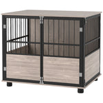 80cm Dog Crate Table W/ Doors, Cushion