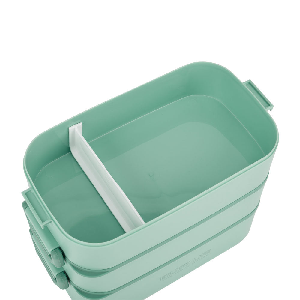 Stackable Bento Lunch Box With Handle 3 Layer | Light Green