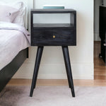 Solid Wood Mini Ash Black Bedside