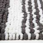 Chenille Stripe Bath Mat | 50 x 80cm | Charcoal Grey