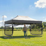 3 X 4.5 M Pop Up Gazebo With Mesh, Heavy Duty Party Tent Marquee | Dark Grey