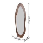 Full-length Mirror With Walnut Wood Frame, Vertical Design, Tempered Glass