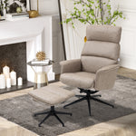 HOMCOM Swivel Recliner Chair W/ Ottoman Adjustable And Removable