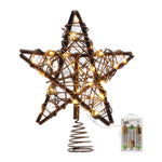 Decorative Star-shaped Christmas Tree Topper With Led Lights