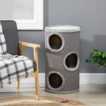 Cat Climbing Frame, Covered With Sisal, Cosy Platform - Light Grey