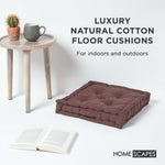 Cotton Plain Floor Cushion | 40cm x 40cm | Chocolate