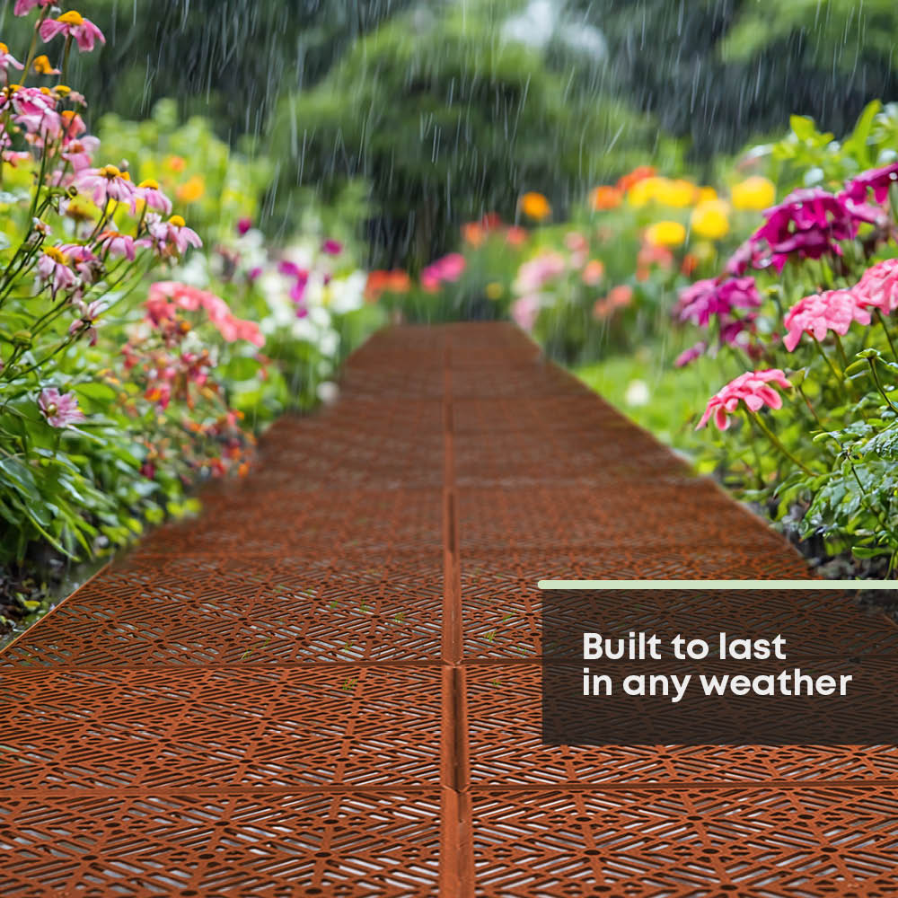 Outdoor Floor Tiles Interlocking Patio Decking | Brown