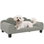 Dog Sofa Bed, Cat Sofa With Backrest, Armrest, For Small Dogs | Grey