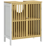 Under Sink Bathroom Cabinet, Sink Storage Cabinet With Slat Doors