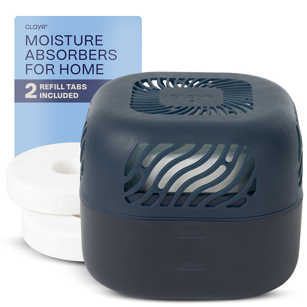 Airsip 500ml Refillable Dehumidifier With Calcium Chloride Tab - Navy