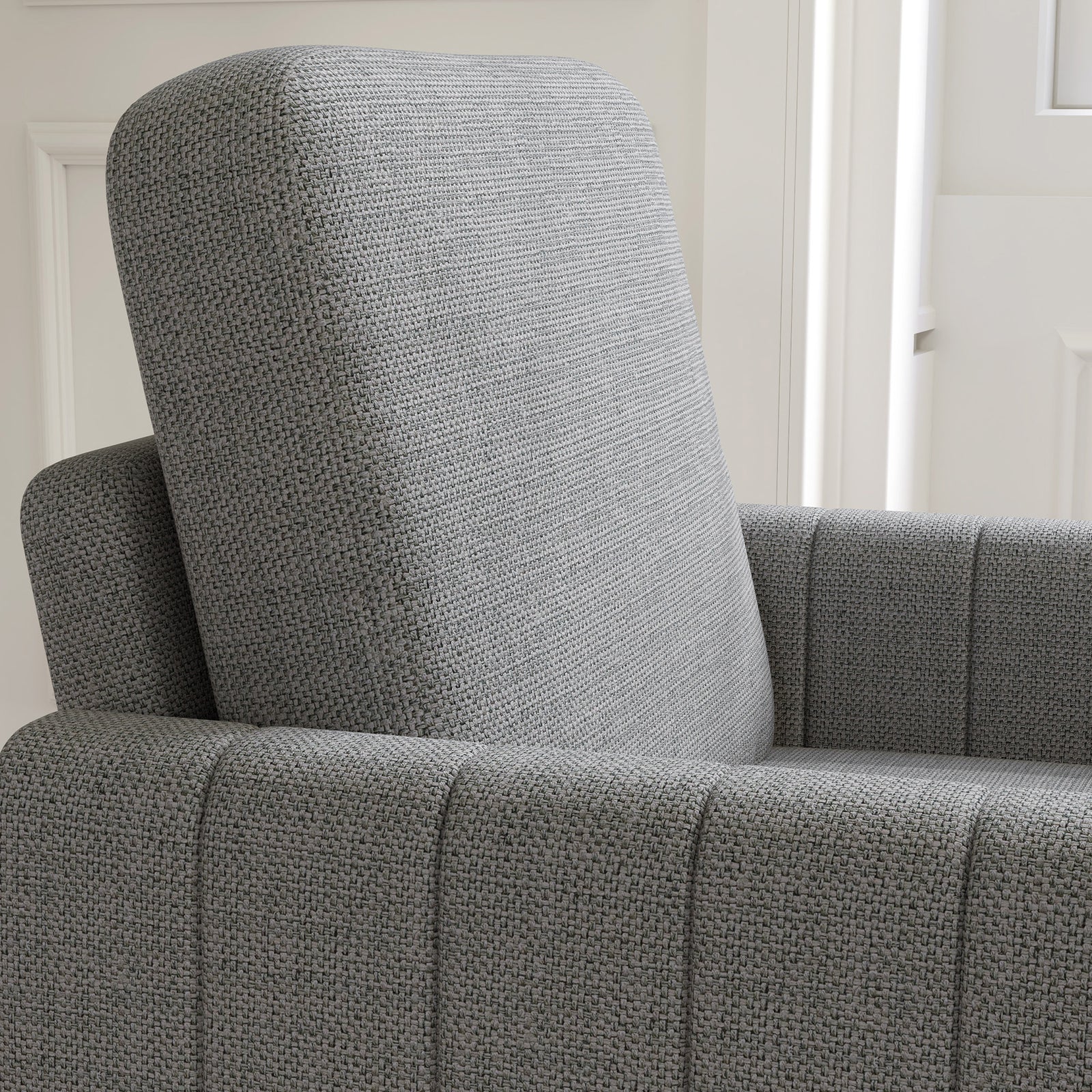 Modern Accent Chair With Spring Cushion, Back Pillow | Dove Gray