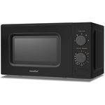 700w Countertop Microwave Oven, 20l Compact Microwave With Dual Control Knobs | Black