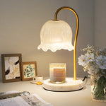 Breeins Flower-shaped Glass Bedside Lamp Candle Warmer