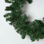 HOMESCAPES Plain Green Artificial Christmas Long Garland, 180cm