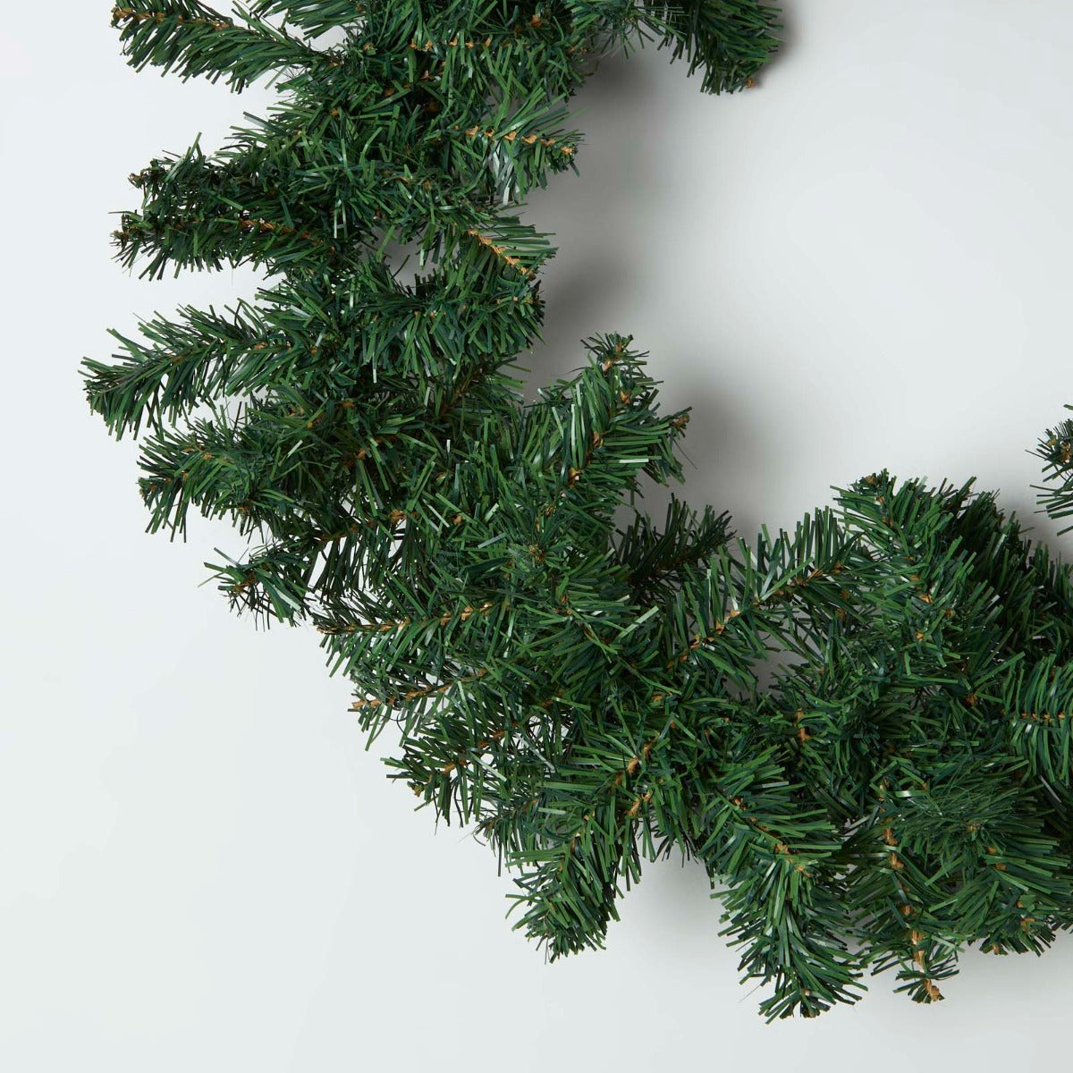 HOMESCAPES Plain Green Artificial Christmas Long Garland, 180cm