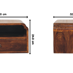 Avora Wall-mounted Bedside – Solid Wood, Chestnut Finish