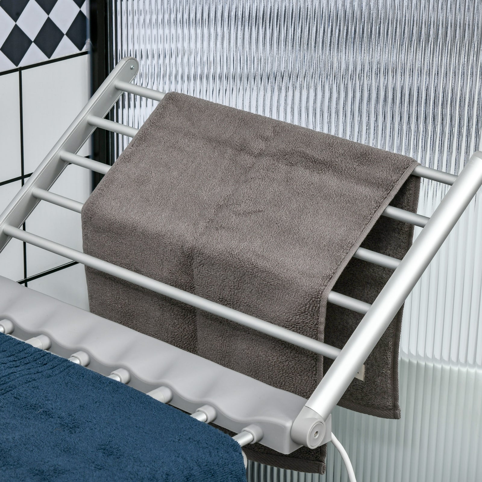 HOMCOM Electric Heated Clothes Dryer Folding Extendable Wings