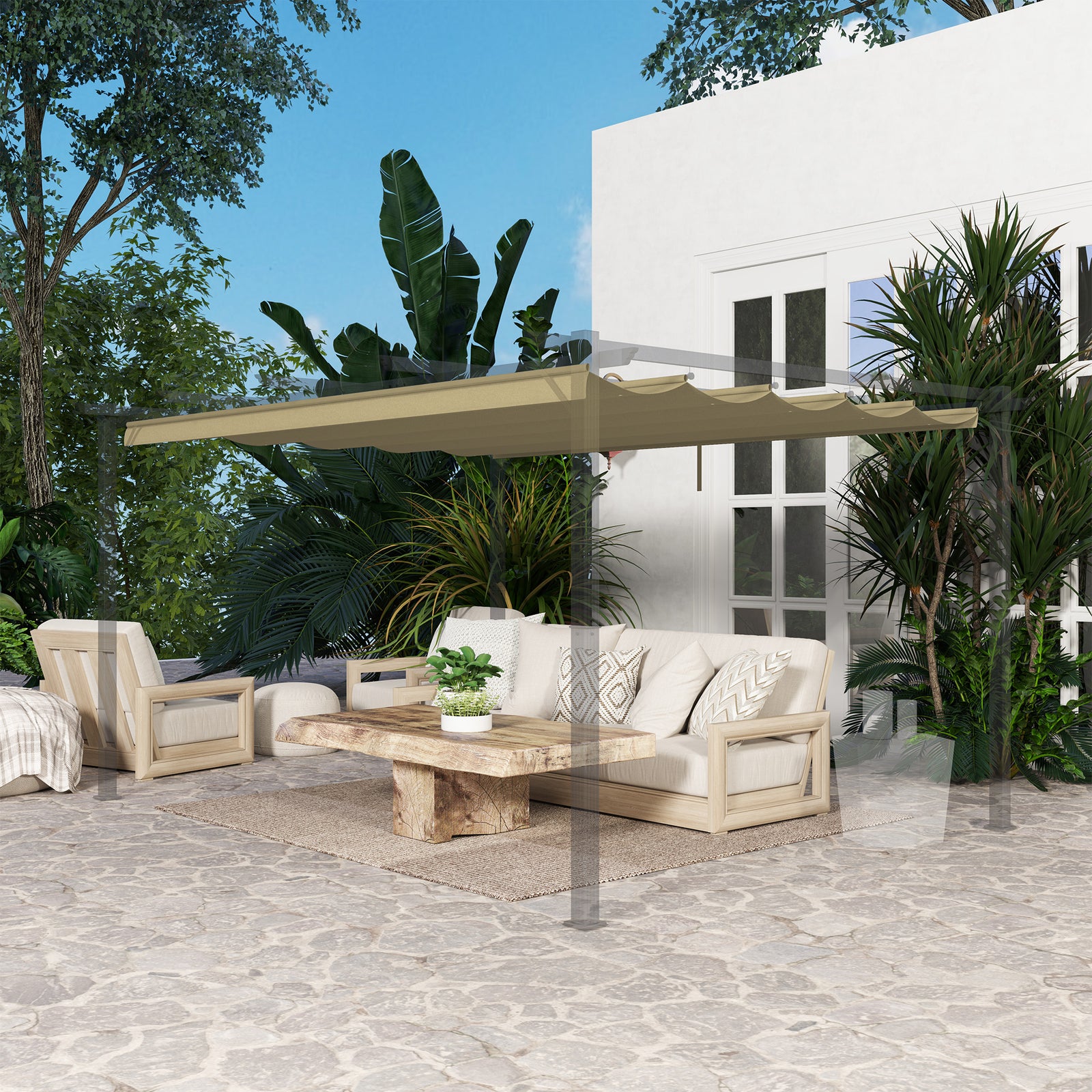 Pergola Shade Cover Replacement Canopy For 3/4 X 3(m) Pergola | Large | Tan