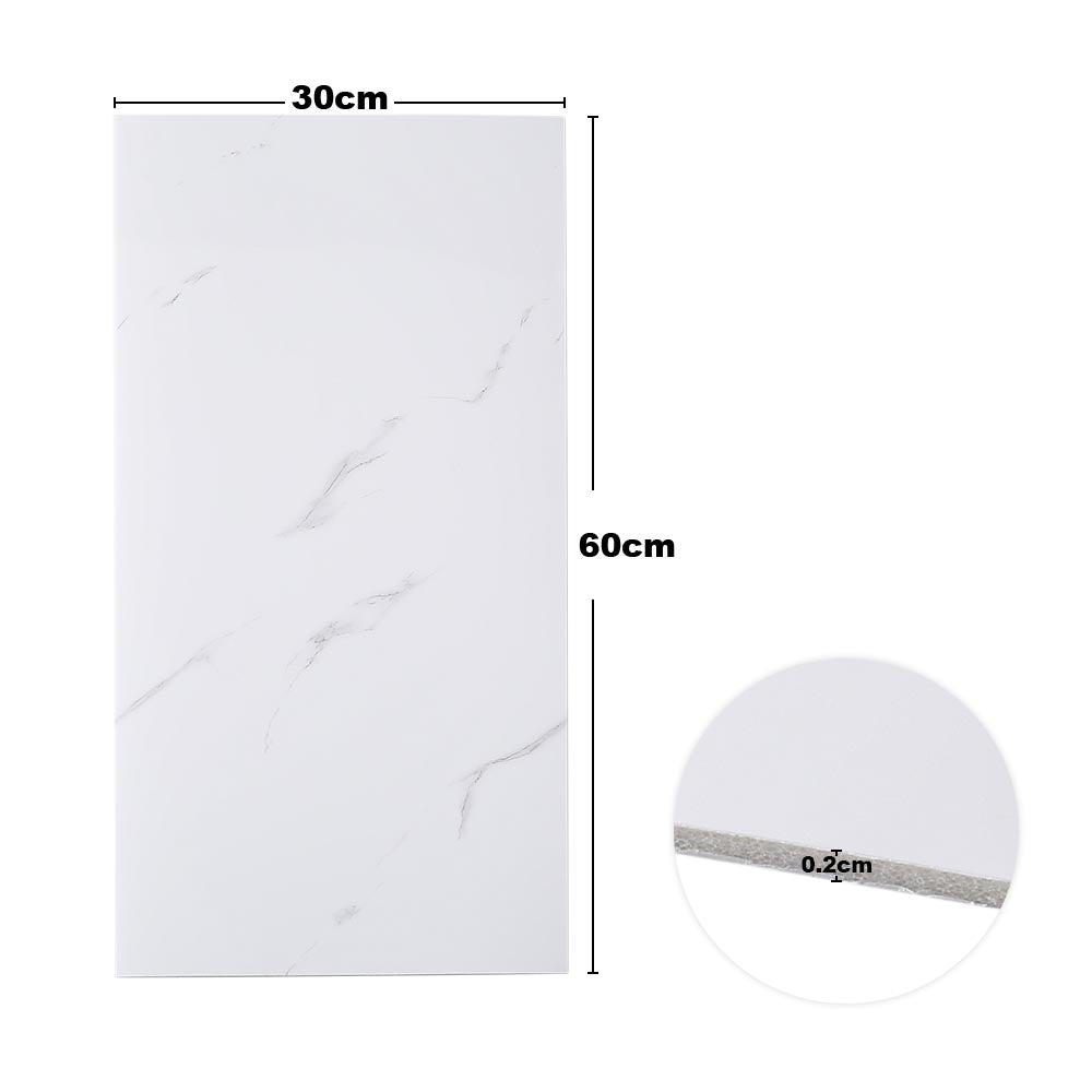 10pcs Peel And Stick White Marble Wall Sticker