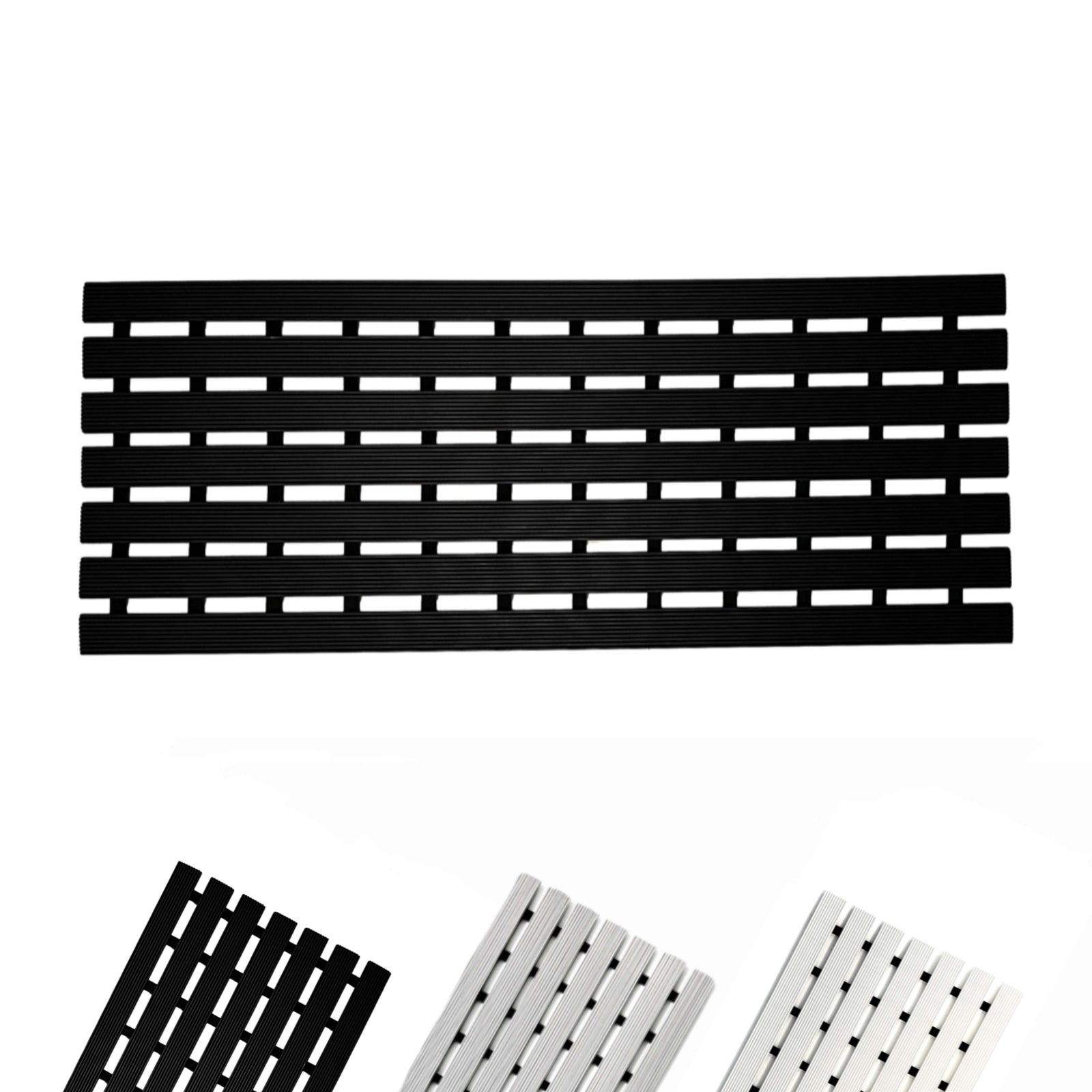 Non-slip Pvc Duckboard Shower Mat - 61cm X 25cm | Grey