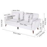 2-seater Chenille Upholstered Sofa With Pillows | White