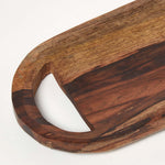 HOMESCAPES Long Mango Wood Serving Tray & Board