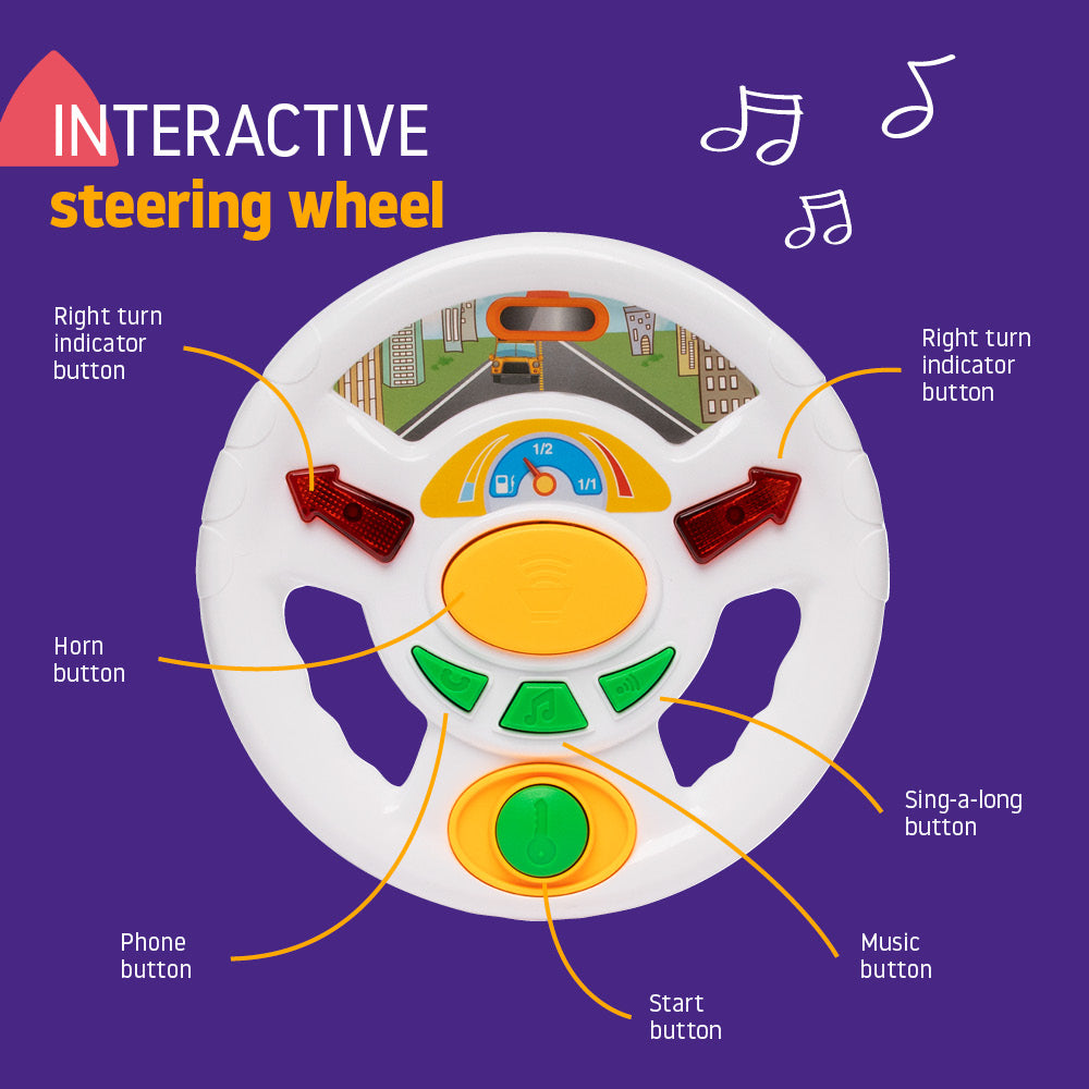 Hillington My First Ride On Toddler Buggy Car Walker Toy With Steering Wheel