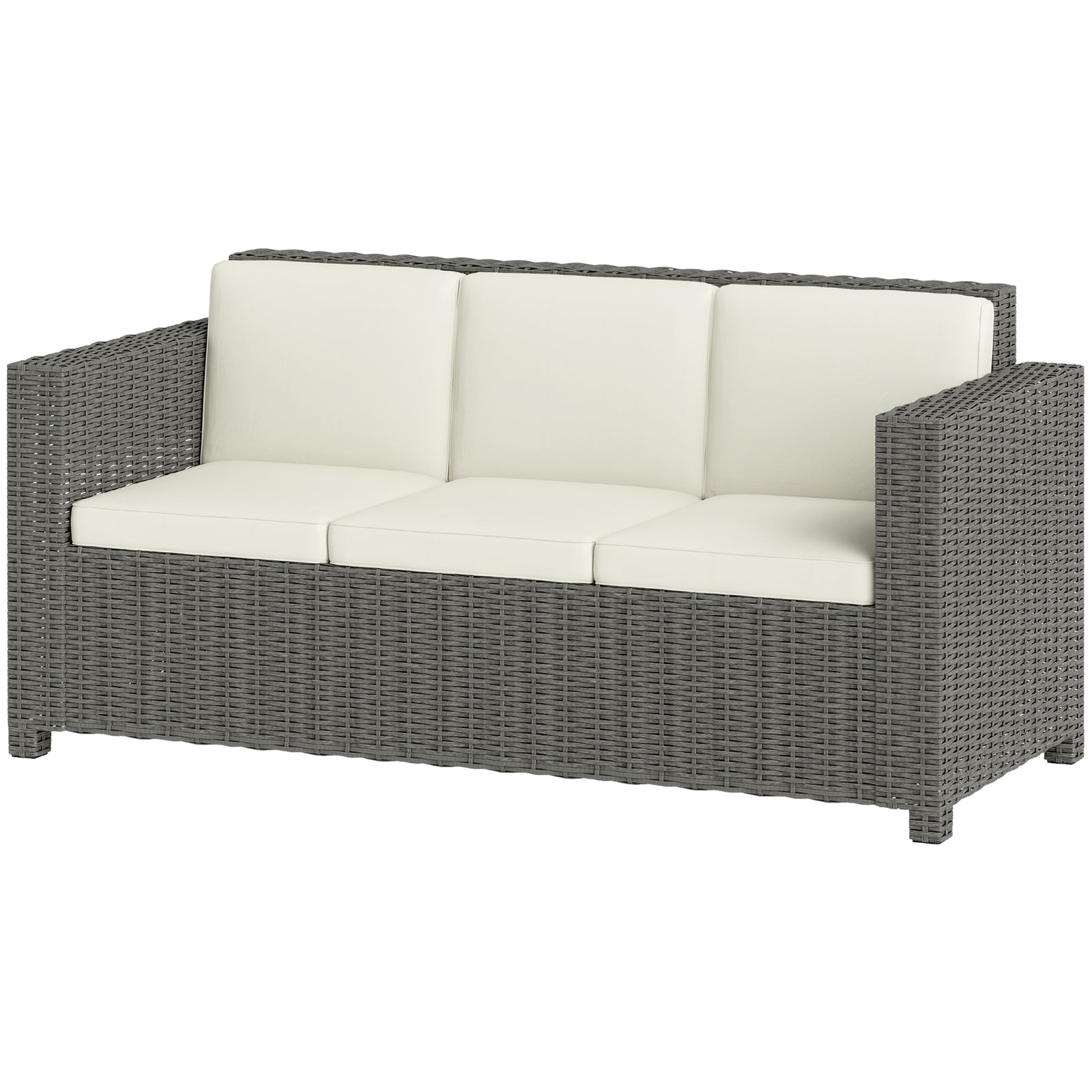 Rattan Wicker 3-seater Sofa Chair Patio Furniture W/cushion