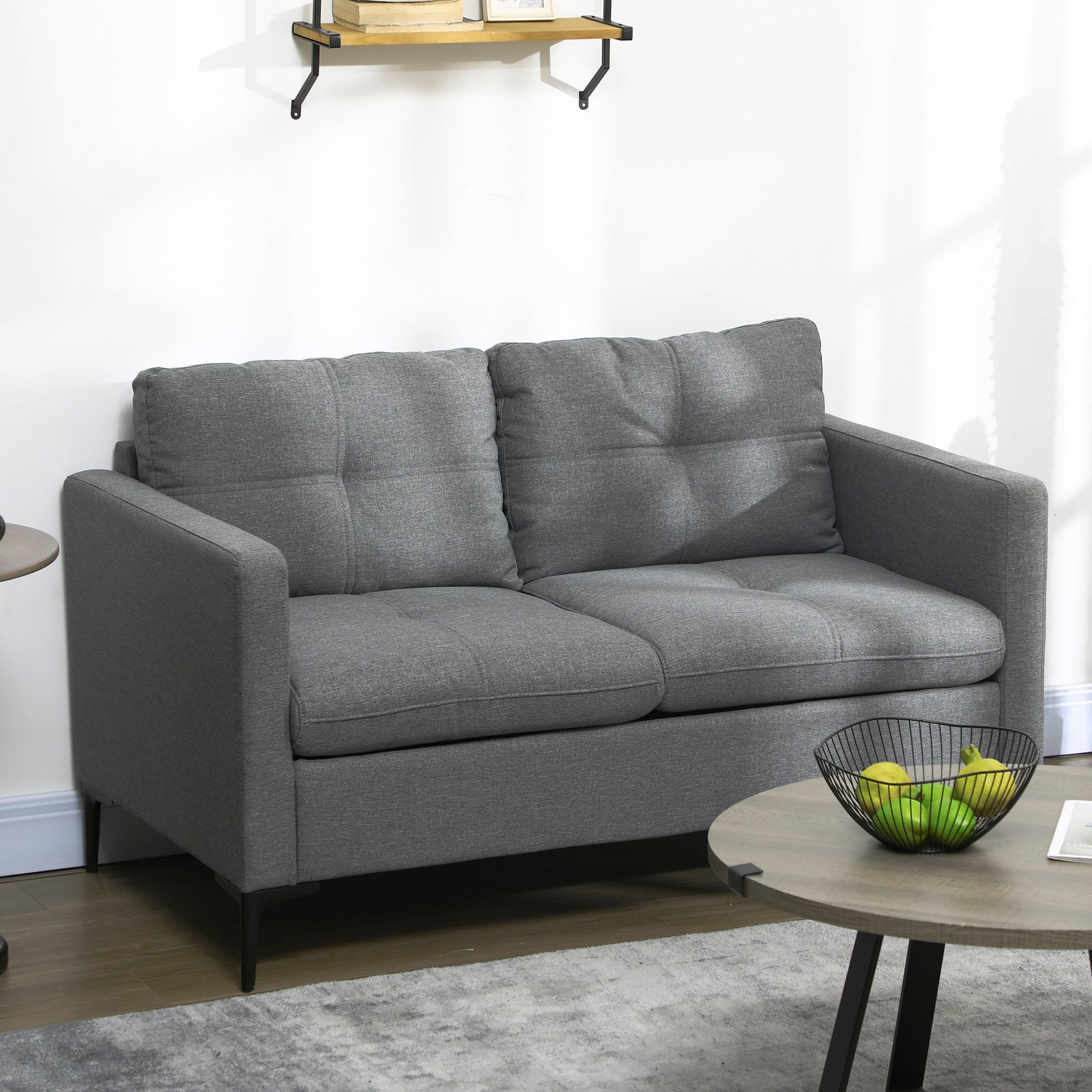 Modern Loveseat Sofa Upholstered 2 Seater Settee Living Room