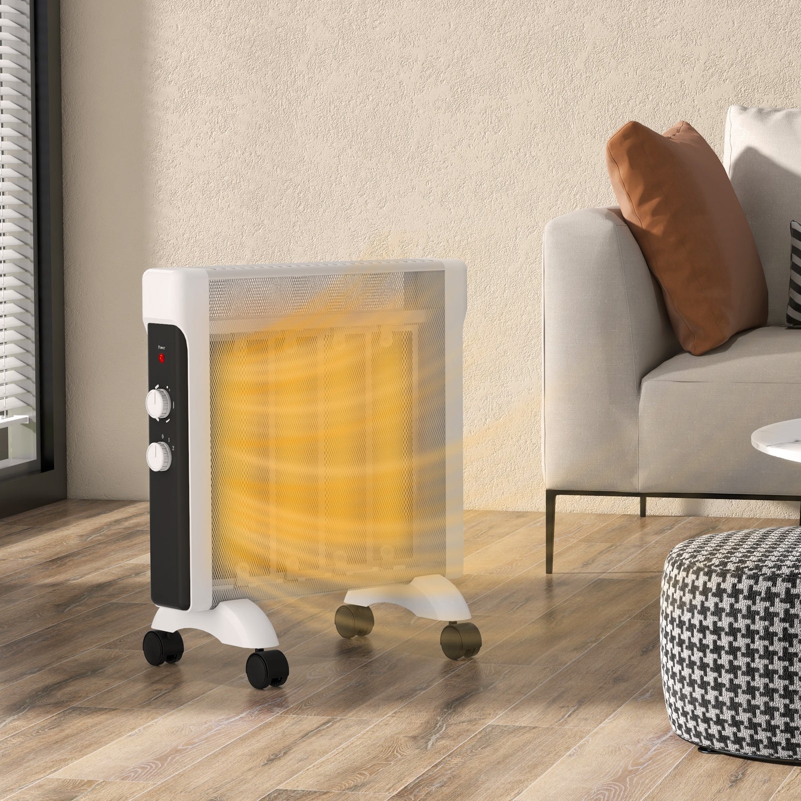 2000w Panel Heater, Electric Space Heater, White