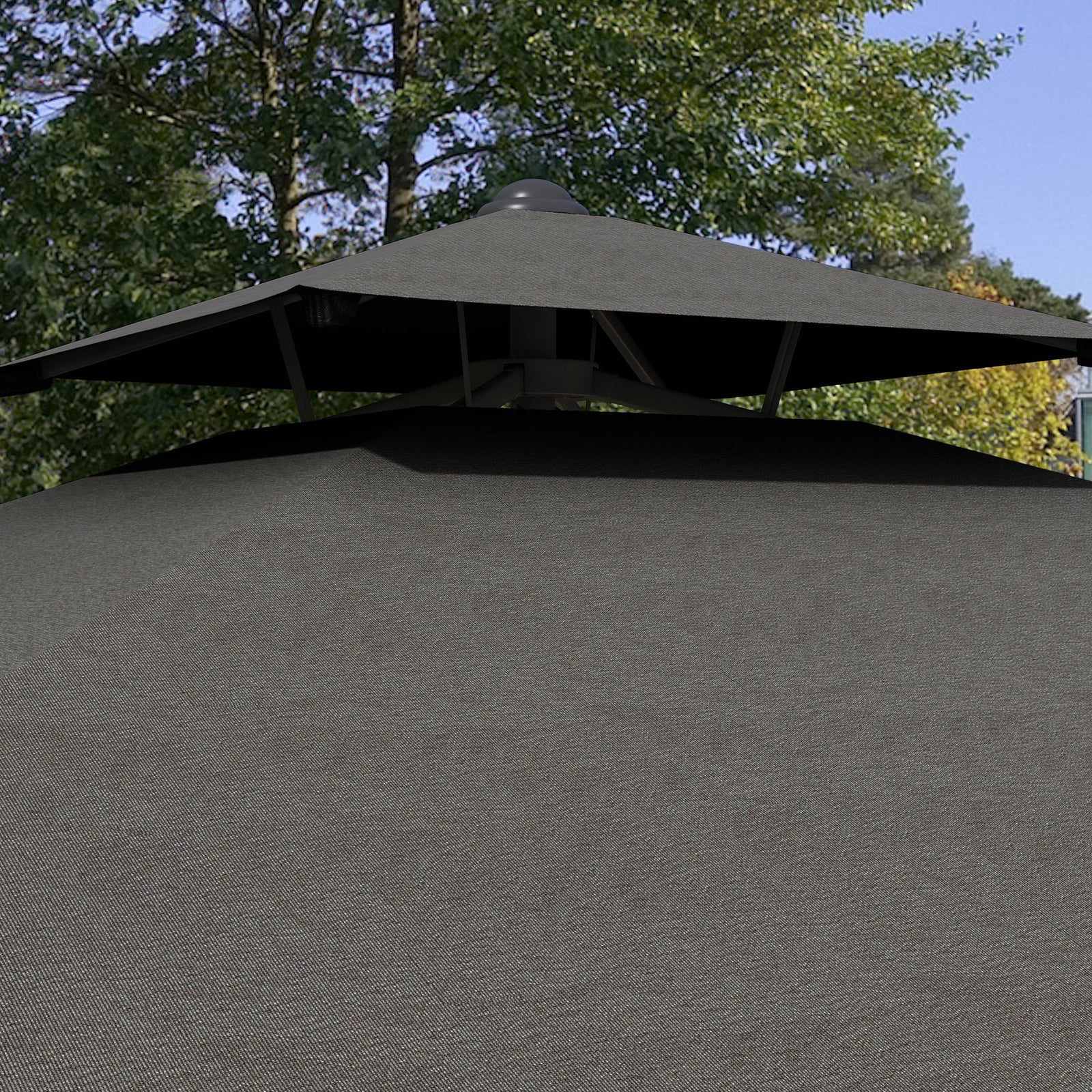 2.5m Square Cantilever Parasol W/ Ruffles | Dark Grey