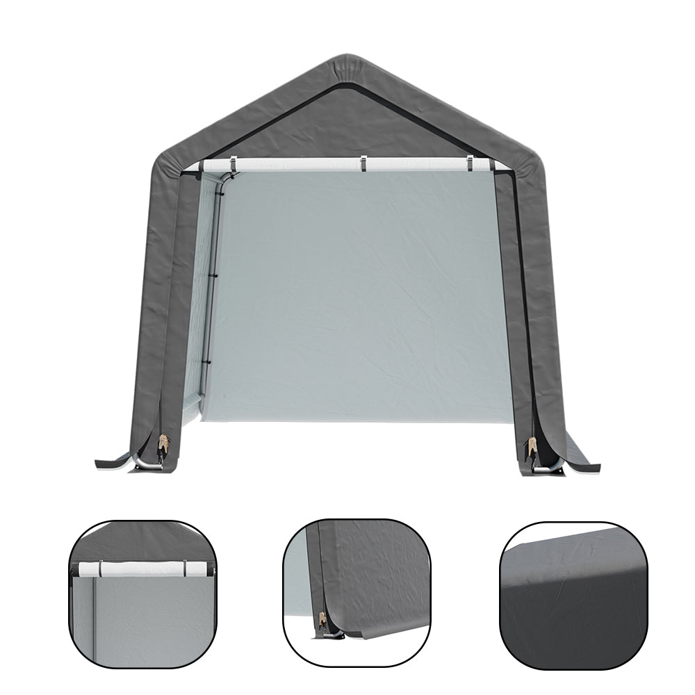 Garden Storage Shed Tent, Portable Shed Shelter With Galvanised Steel Frame | Medium | Dark Grey