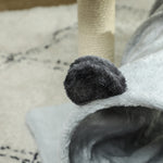 Cat Tree W/ Scratching Post, Bed, Cat Tunnel, Toy Ball | Gray