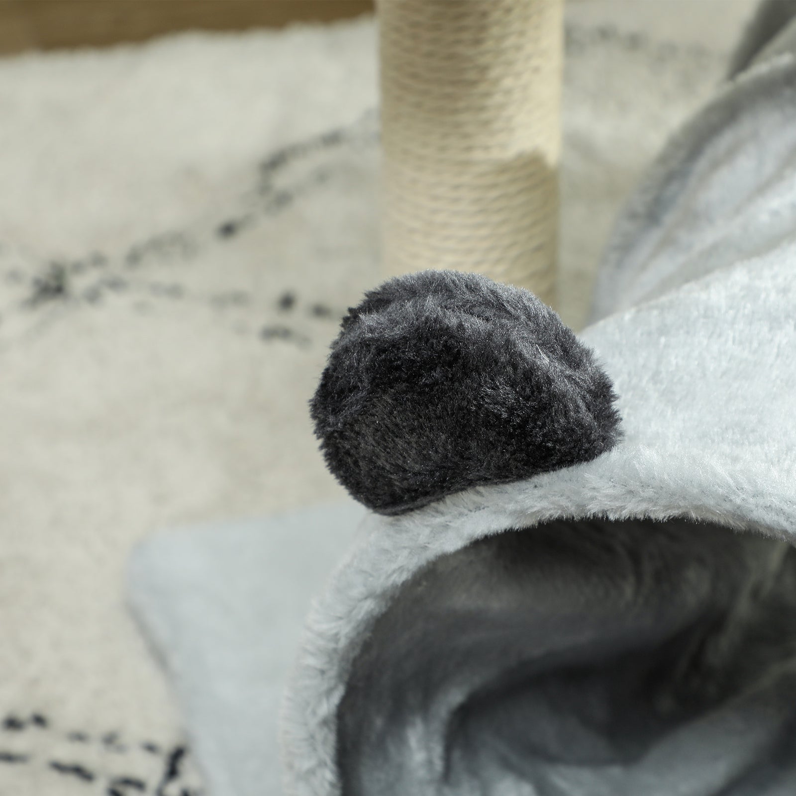 Cat Tree W/ Scratching Post, Bed, Cat Tunnel, Toy Ball | Gray