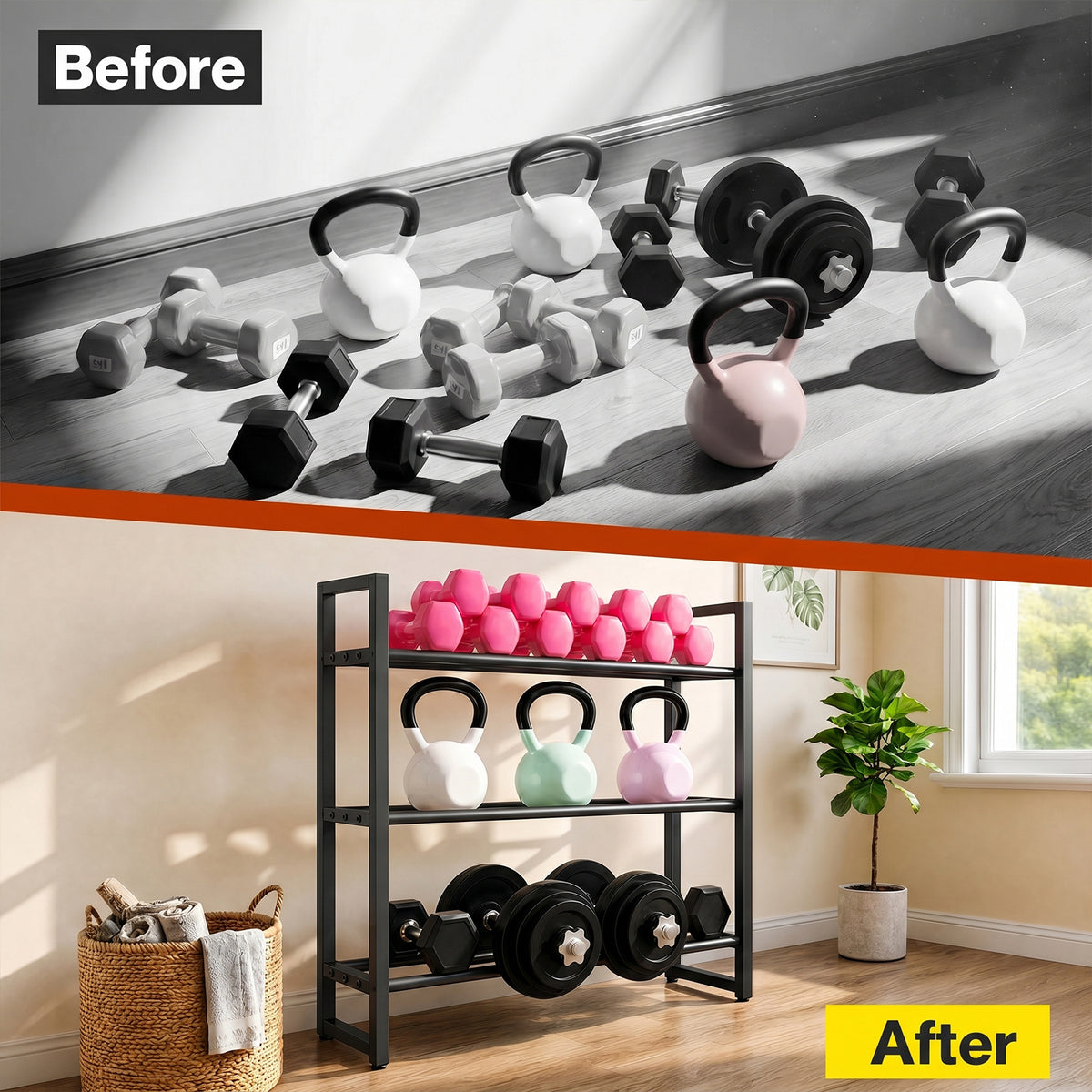 Centra 3 Tier Adjustable Steel Dumbbell Rack 270kg Heavy Duty Weight Storage