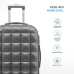 Set Of 3 Hard Case Bubble Design Check-in Size Suitcases Hold Luggage - Overhead Cabin Bag With Medium & Large Check-in 20kg+ Hold Suitcase | Set of 3 | Anthracite