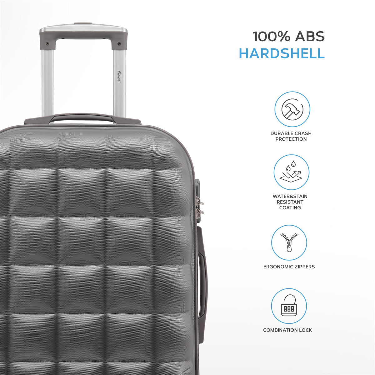 Set Of 3 Hard Case Bubble Design Check-in Size Suitcases Hold Luggage - Overhead Cabin Bag With Medium & Large Check-in 20kg+ Hold Suitcase | Set of 3 | Anthracite