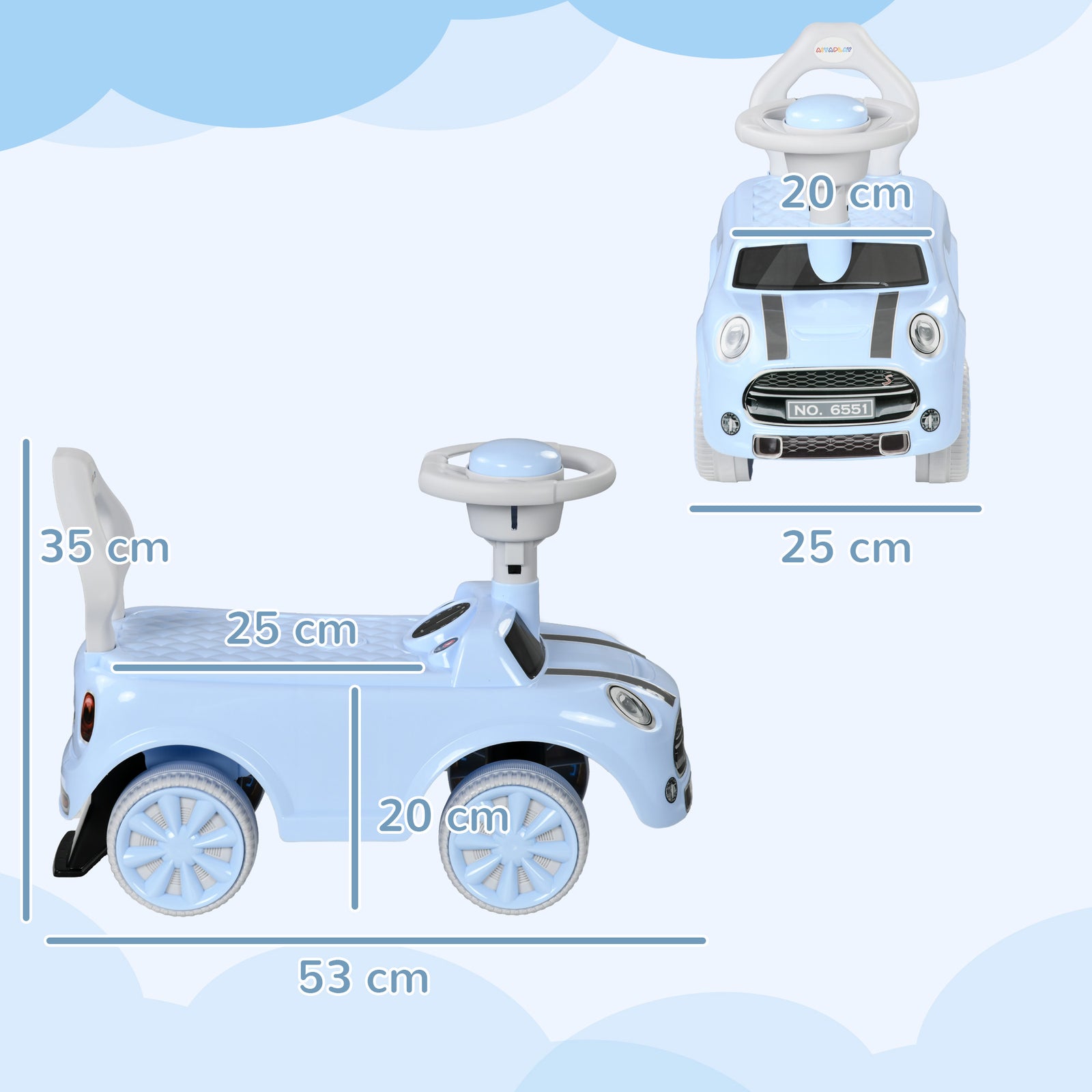 Ride On Car Foot To Floor Sliding Car W/ Air Horn | Blue