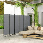 Outsunny Garden Privacy Screen Foldable 6 Panel Room Divider