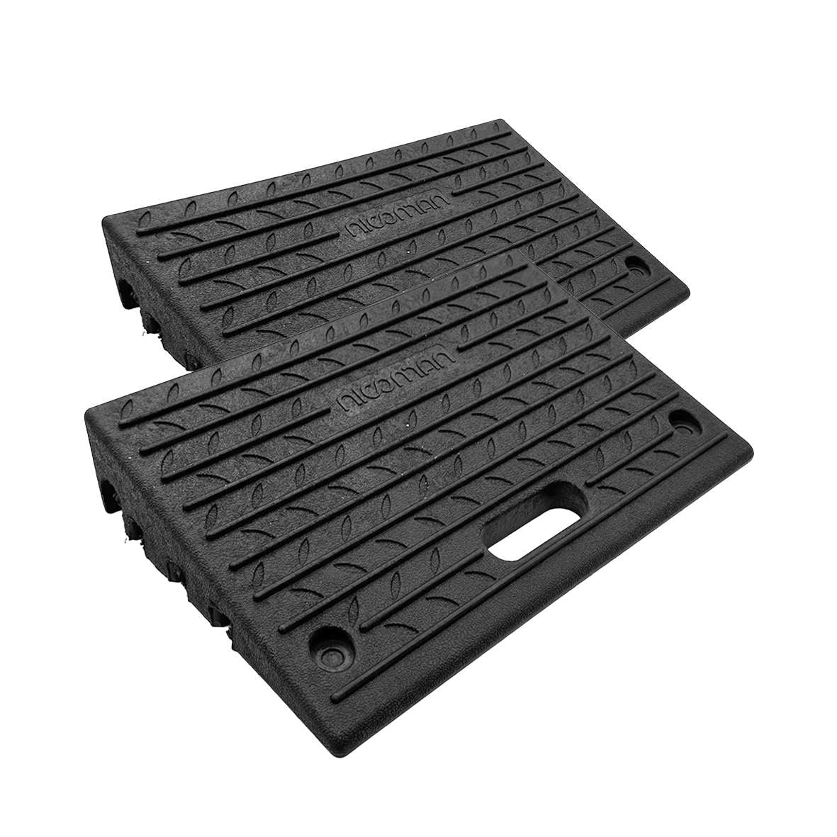 Rubber Kerb Ramp 1000kg Capacity For Cars, Motorbikes, Sheds, Driveways | Set of 2 | Black