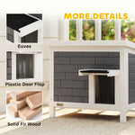 Outdoor Cat House Insulated Wooden Feral Cat Shelter W/ Openable Roof