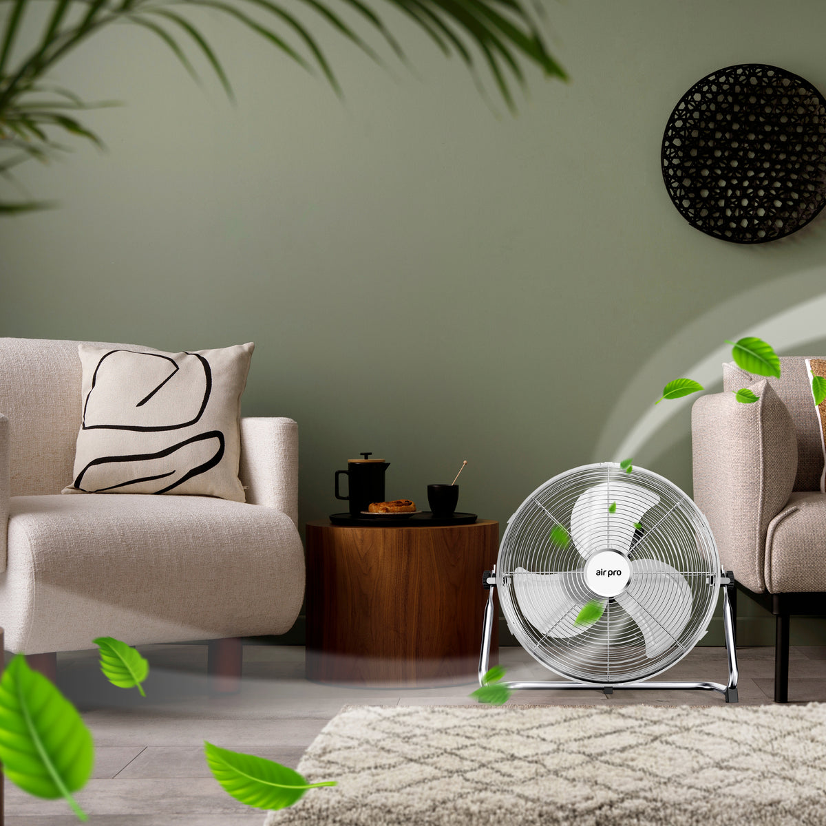 14/16/20" Circular Floor Fan - Powerful Air Cooling Fan With 3 Speed Settings | 16" | Silver