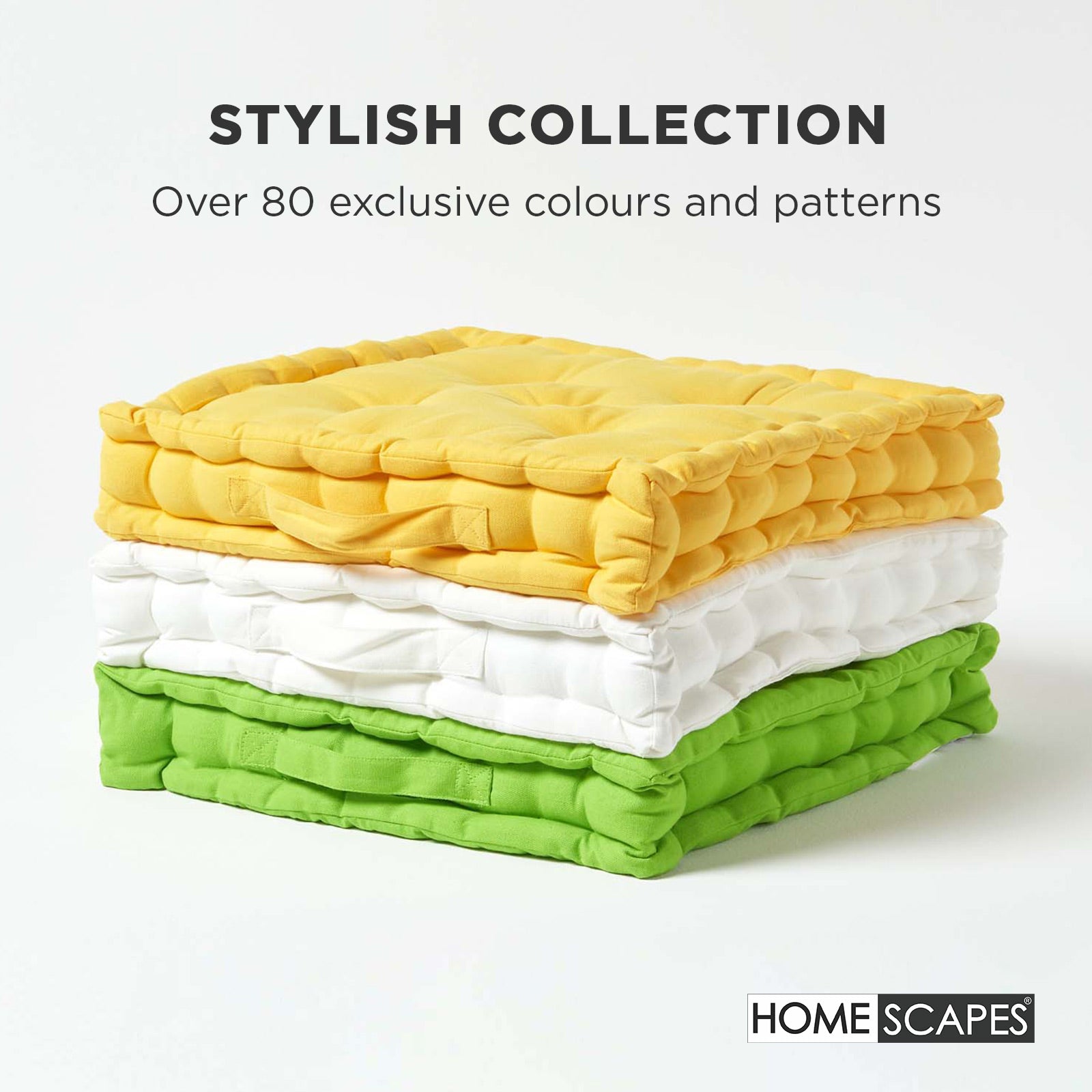 Cotton Plain Floor Cushion | 50cm x 50cm | Yellow