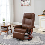 Ergonomic Office Recliner Chair Pu Leather Armchair Lounger | One Size | Brown