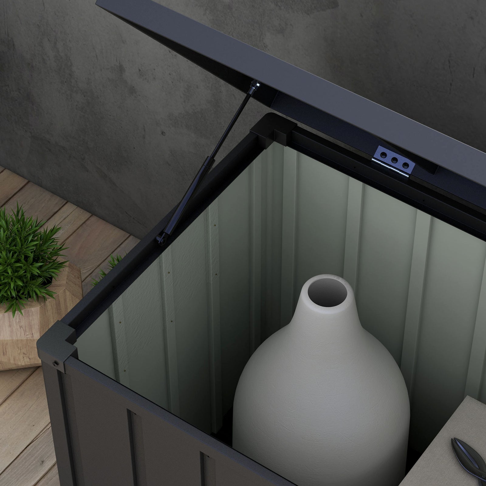 450l Outdoor Storage Box Waterproof With Wheels And Handles