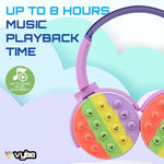 Push-pop Fidget Tool Aux Cable Wireless Kids Headset | Purple