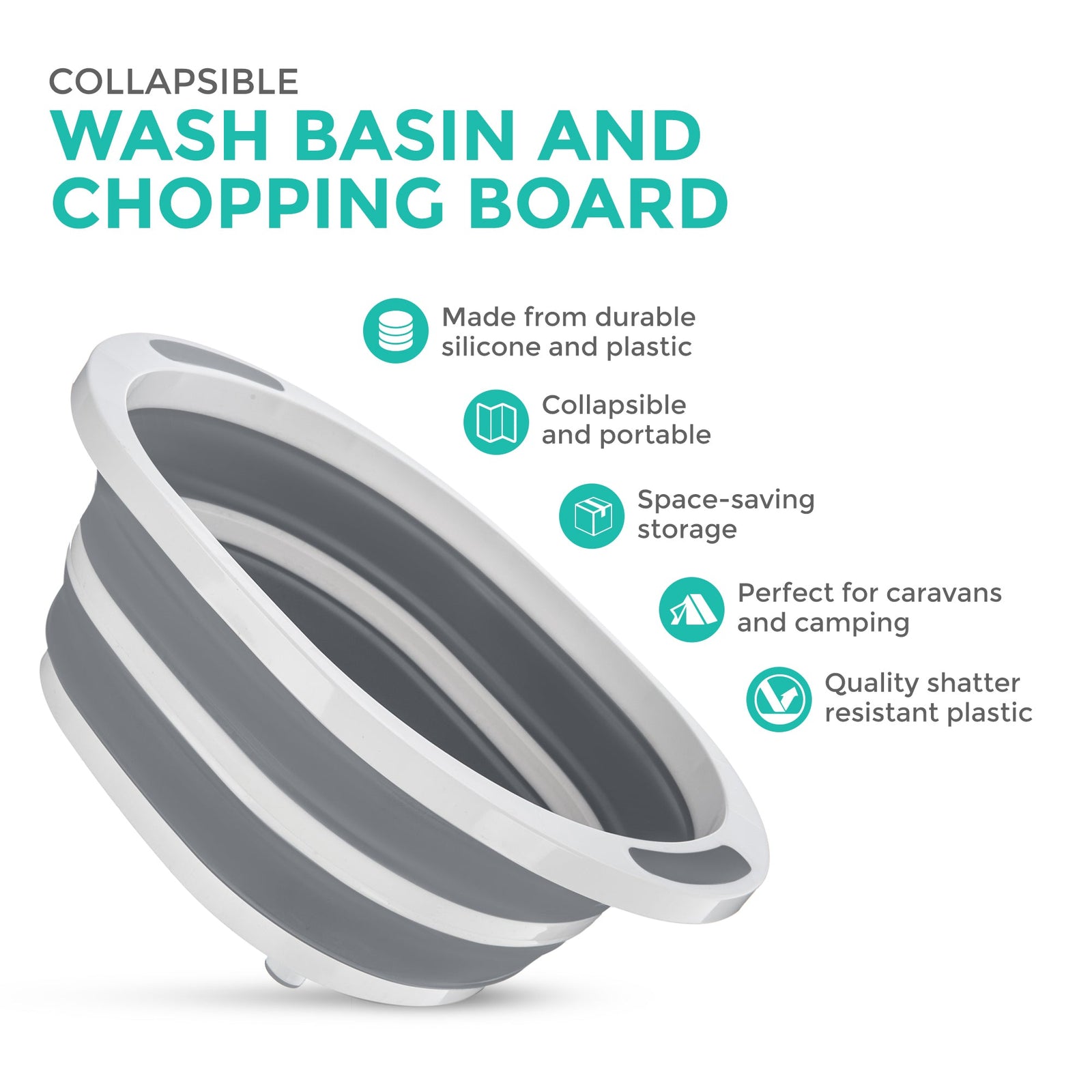 Collapsable Washbasin, Bucket And Chopping Board